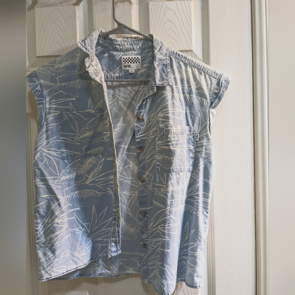 VANS denim floral shirt